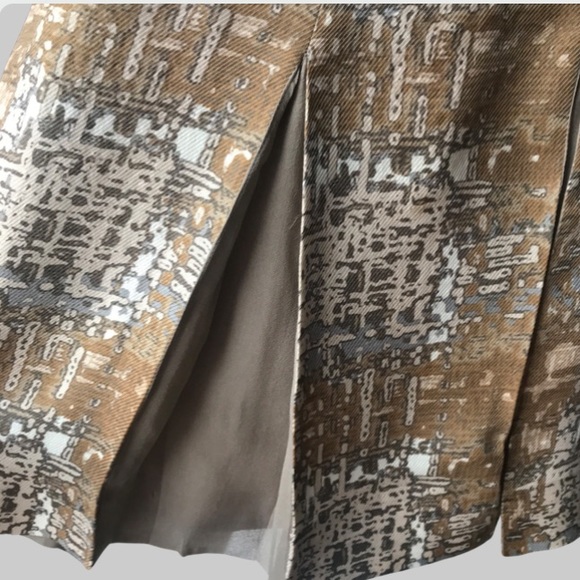 Tory Burch Wool Silk Pleaded Printed Skirt Size 2 - Picture 5 of 12